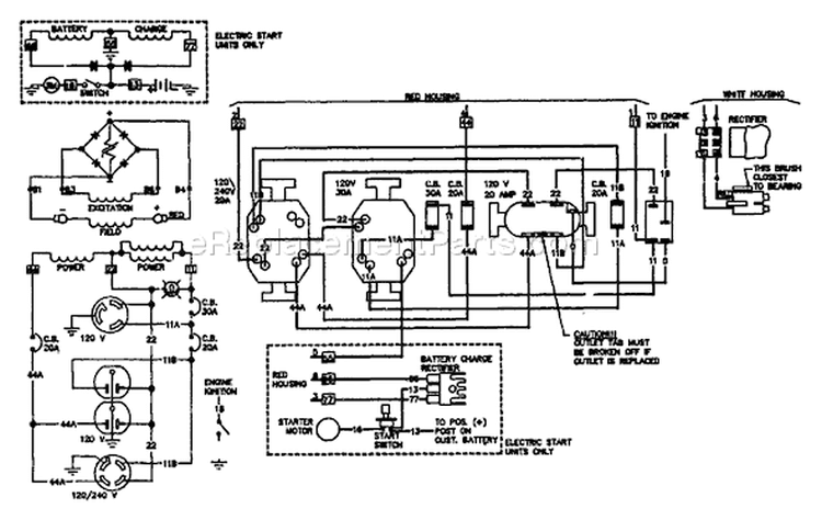 Page D Diagram and Parts List for 8866-2 L4000E Briggs and Stratton Generator